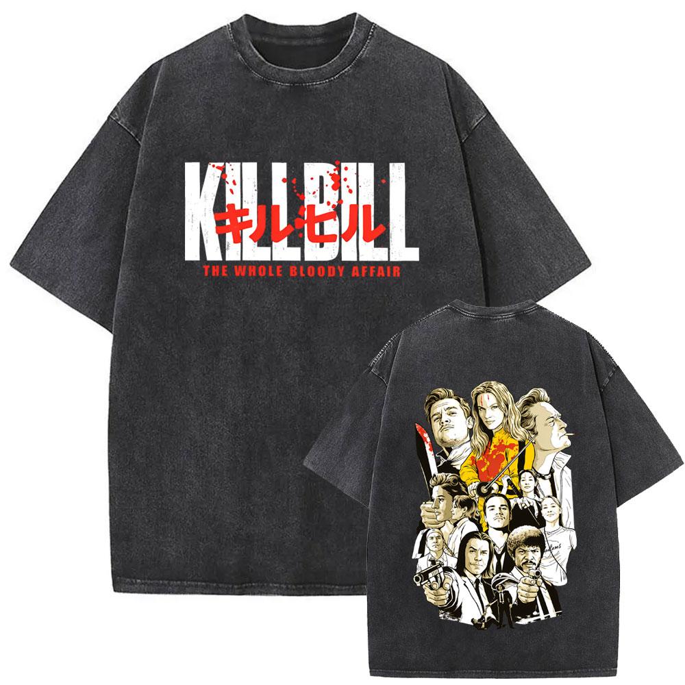 Washed Vintage Movie Kill Bill Hattori Hanzo Funny Tshirt Quentin Tarantino Film Pulp Fiction T Shirt Men Casual Retro Tshirts
