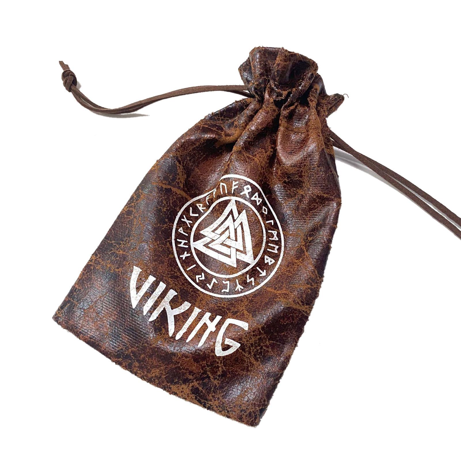 

Подарочный мешочек из ПУ кожи в стиле викингов, мешочек на шнурке для украшений и аксессуаров, уникальное и прочное упаковочное решение
