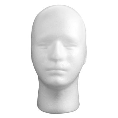 Shopping Mall Closet Holder White Foam Head Model Wig Hat Cap Male Mannequin Head Stable Base Glasses Display Stand Rack