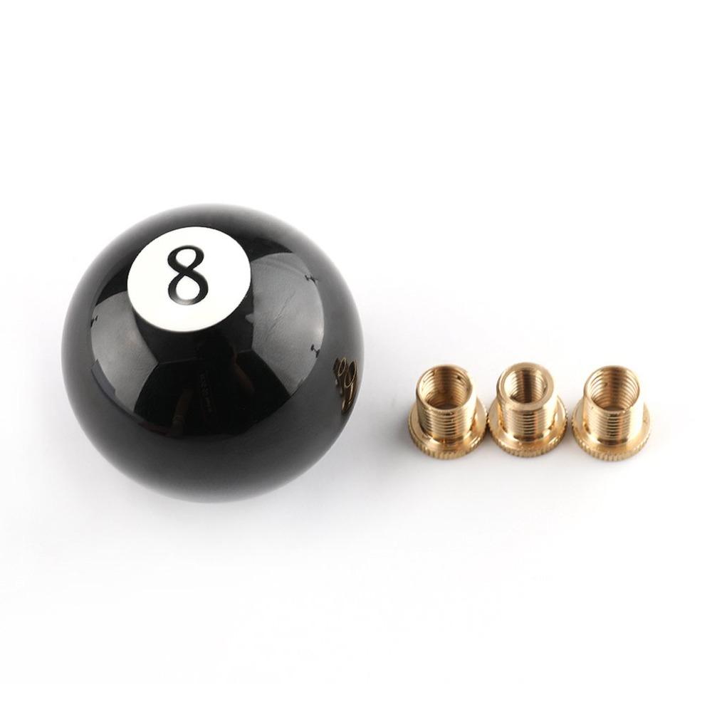 8 Eight Pool Billiard Ball Gear Shift Knob w/ Adapter Universal Vehicle AT/MT Shifter Lever Head Black High Quality Dropship