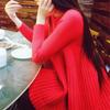 Dongdaemun Autumn/Winter Style Women's Knitted Sweater Dress with Pleated A-Line Doll Pullover