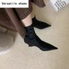 Winter Women Stretch Modern Boots Fashion Pointed Toe Short Booties Ladies Elegant Low Heels Botas Mujer