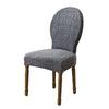1PCS Jacquard Chair Cover Nordic Elastic Dining Room Chair Slipcover Round Back Furniture Protector for Kitchen Home Wedding
