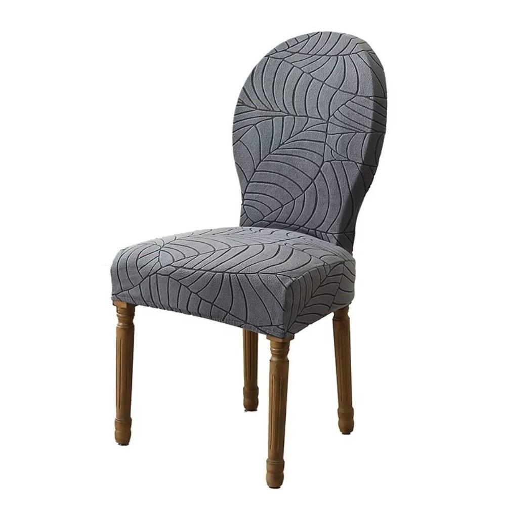 1PCS Jacquard Chair Cover Nordic Elastic Dining Room Chair Slipcover Round Back Furniture Protector for Kitchen Home Wedding