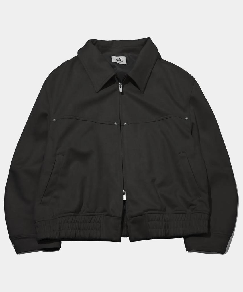 Placestudioman Vintage Washed Oversized Minimal Suede Blouson Jacket [Black]