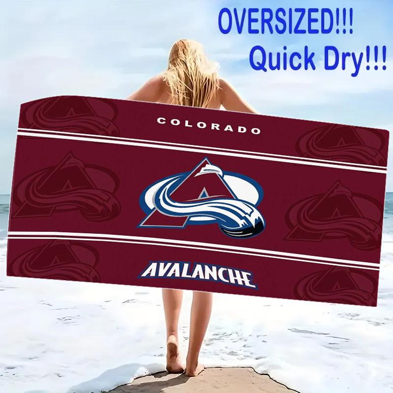 Colorado Avalanche Druck Strandtuch, Großes Weiches Schnelltrocknendes Handtuch für Strand Camping Schwimmen