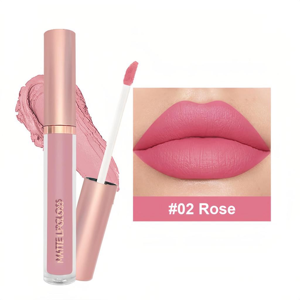 Sexy and Long-lasting Matte Liquid Lipstick Long Lasting Non Transfer Nude & Dark Shades 12 Colors Waterproof Lip Gloss Women's Beauty