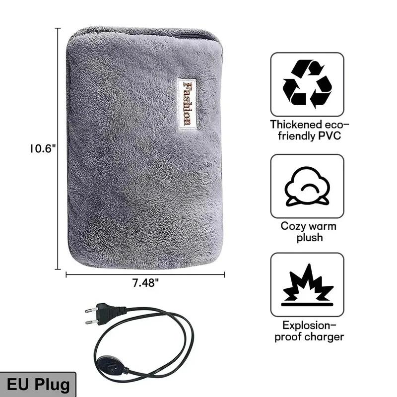 Rechargeable Hot Water Bottle - Cute Electric Hand Warmer (EU Plug), Reusable Hot Compress Bag & Pocket Warmer