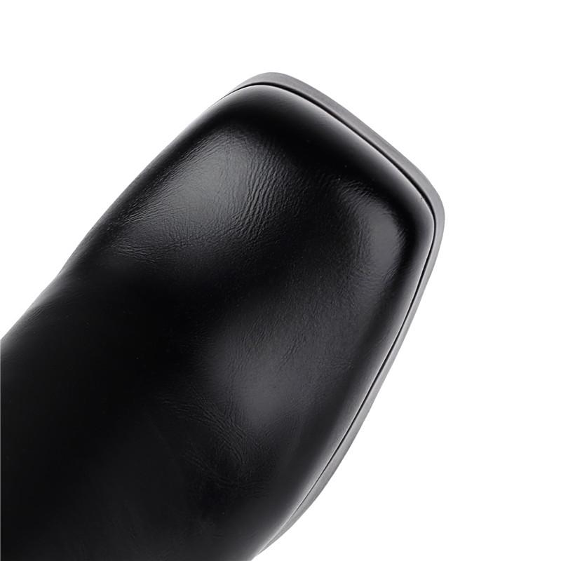 Women's High Heel Boots Autumn and Winter New Waterproof Platform Thick Heel Large Size Plush Mid-calf Boots