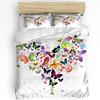 Lily Flowers Butterfly Water Surface Duvet Cover 3Pcs Bedding Set Home Textile Quilt Cover Pillowcases Room Bedding Set No Sheet