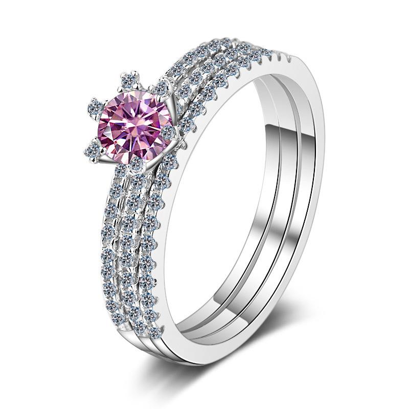 JoyceJelly Women's 0.5 or 1ct D Color Moissanite Diamond Ring Luxury Wedding Engagement Jewelry 925 Sterling Silver Plated Pt950 Gold