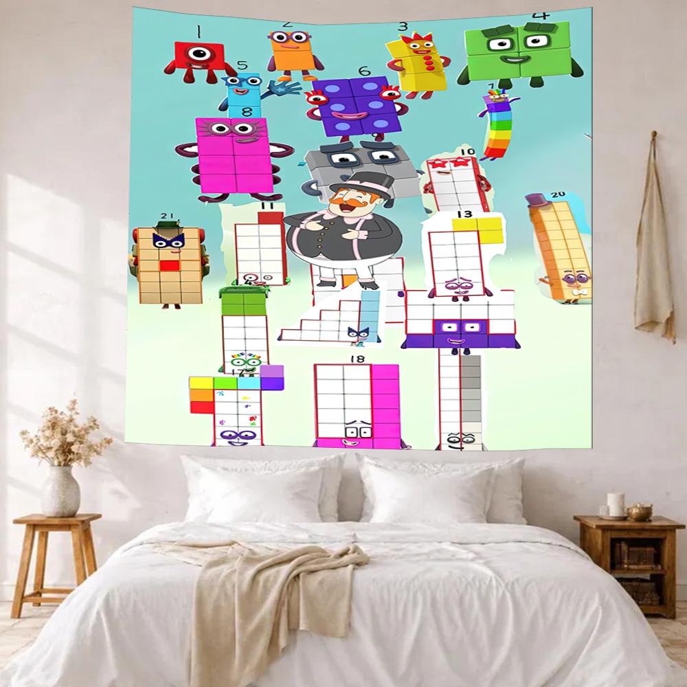 Numberblocks Wall Decor Tapestry Art For Pet Memorial Birthdaywedding Party Backdrop Family Gift