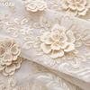 1PC LOZUJOJU French Luxury Lace Relief Embroidered Translucent Sheer Curtain 260cm Height Tulle for Living Room Bedroom Window Decoration Home Decor