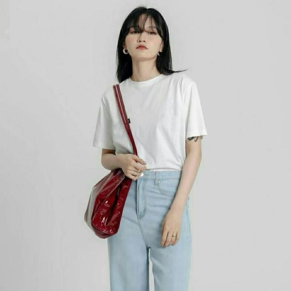 WTEMPO Solid Color Luxury Patent Leather Tote Bags Female Large Capacity Shoulder Bag Advanced Lady Top-handle Bag Shopping Bag Undearm Bag