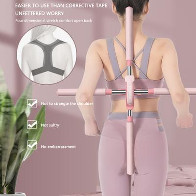 Jógové tyče Strečinková pomůcka Zatahovací tyč pro korekci držení těla při józe pro dospělé a děti Úleva od bolesti Fitness cvičební vybavení