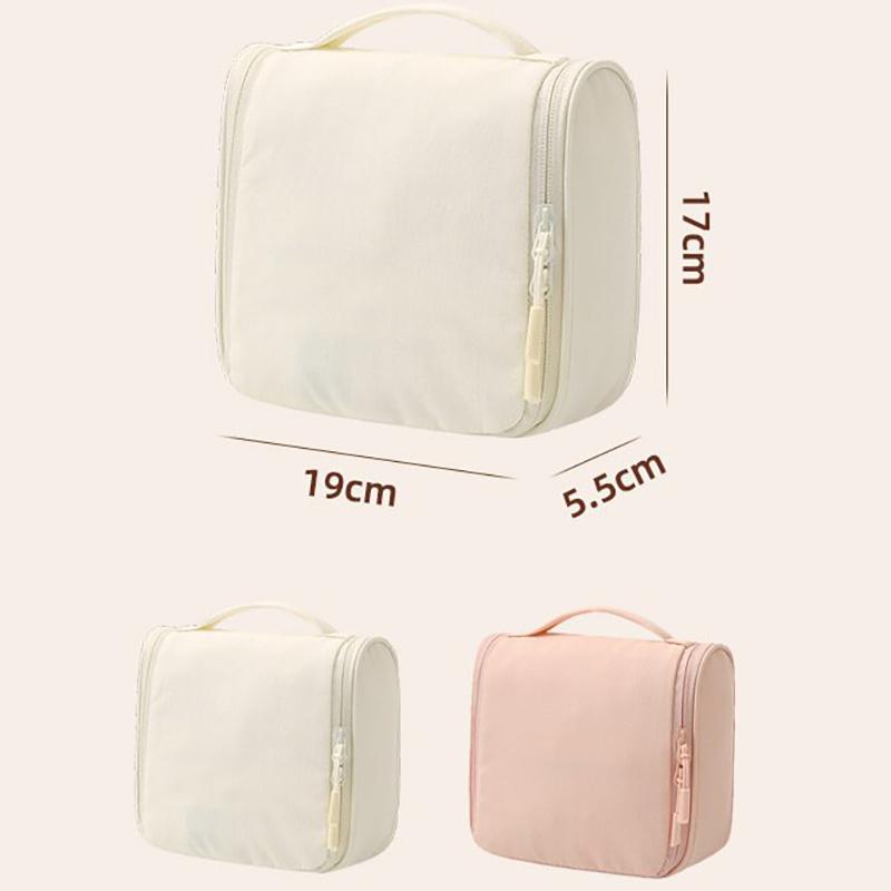 Waterproof Hanging Travel Wash Bag Portable Handheld Cosmetic Organizer With Hook Large Capacity Makeup Skincare Storage Pouch