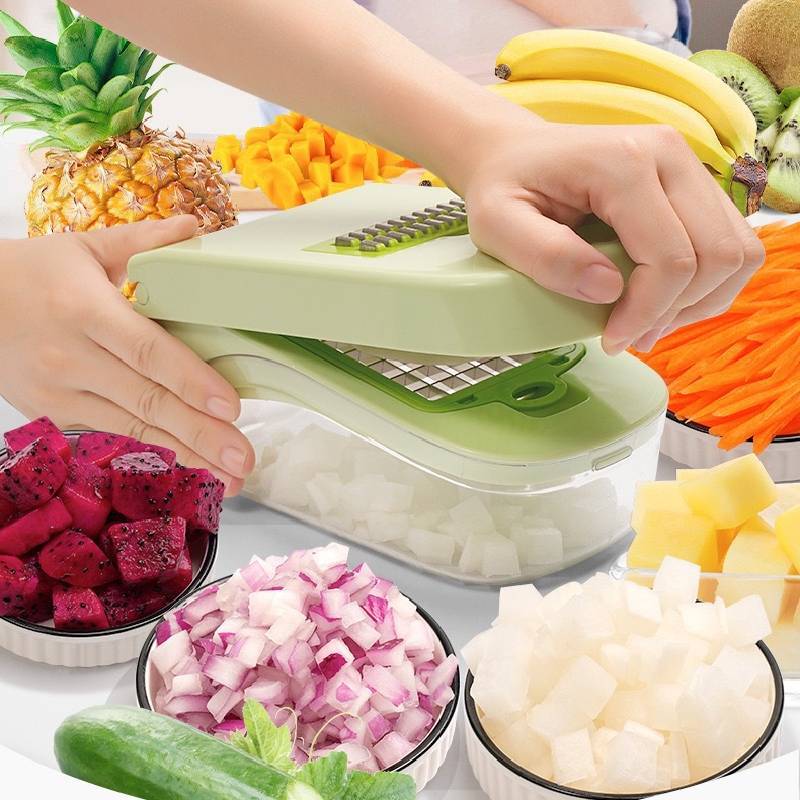 Multifuntional Vegetable Chopper With Stainless Steel Blades For Home Cooking And Meal Prep