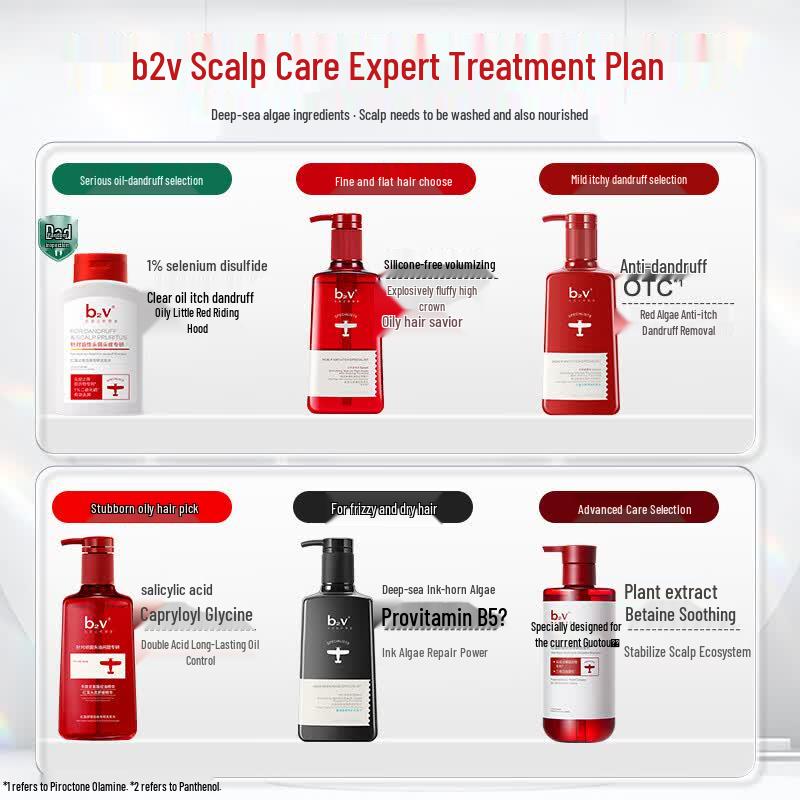 B2V Red Algae Oil Control & Volumizing Shampoo