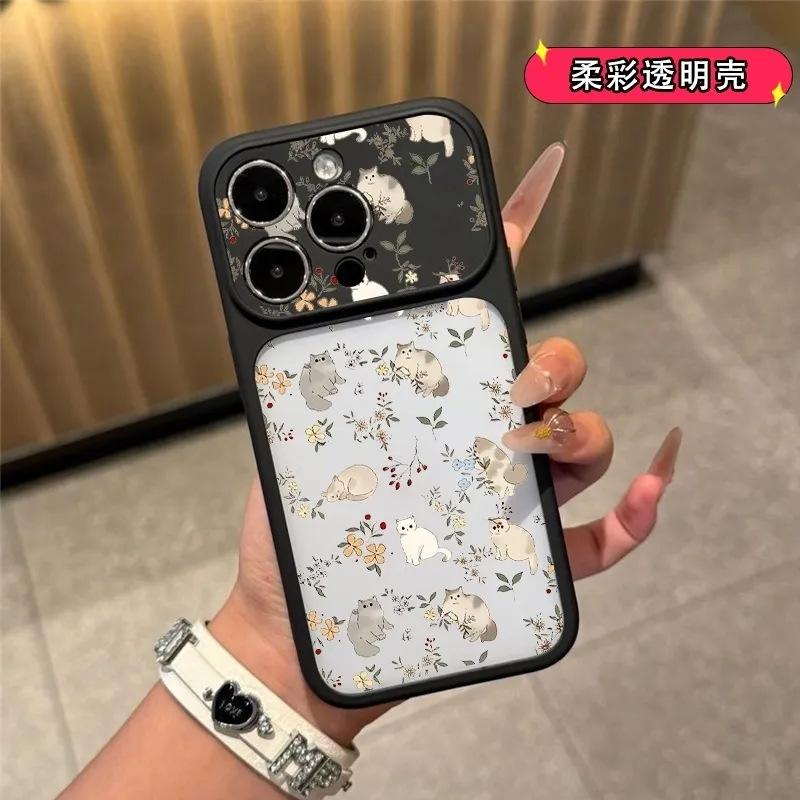 Small Flower Cat Is Suitable for Apple iPhone11/11Pro Mobile Phone Case 11 Skin Feeling Acrylic 11 Anti-drop 11 All-inclusive.
