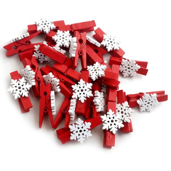 25 Peças Mini Clipes Multifuncionais de Madeira Clipe para Decoração de Natal para Cartões