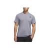 Adidas Solid Color Logo Crew Neck Sports Tee Men Tops Gray EH4719