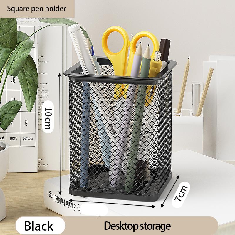 Behälter Schreibtisch-Organizer Behälter Schwarz Schreibtisch Metall Stifthalter Netz Stiftebecher Stifteetui