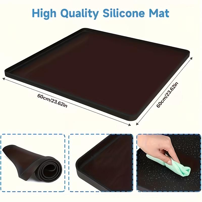 Washing Machine Storage Mat, Non-Slip Waterproof Washer Dryer Top Cover, Laundry Detergent and Fabric Softener Organizer, Washing Machine Accessory