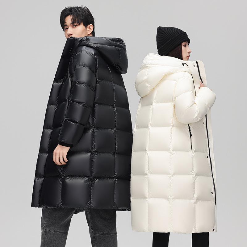 Unisex dlouhá zimní péřová bunda - 95% výplň z prachového peří, Super silná a teplá pro extrémní mráz.