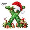 Durable Hanging Letter Decoration 26 Alphabet Christmas Ornament, Personalized Letters Acrylic Tree with Santa Hat Pendant And Elf Boy for Xmas Mantel