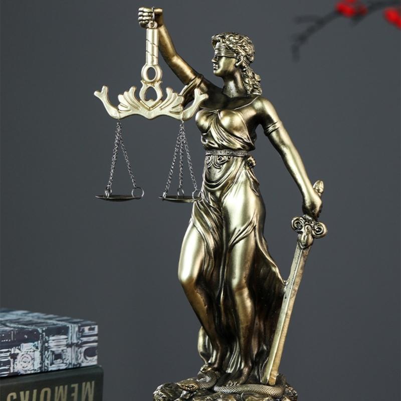 Escultura Diosa de la Justicia Dama de la Ley Vendada Figura de Resina Mujer de la Equidad Estatua con Balanza para Decoración de Abogados Regalo