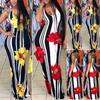 Stunning Plus Size Lady Floral Boho Party Bodycon Maxi Dress For Elegant Occasions