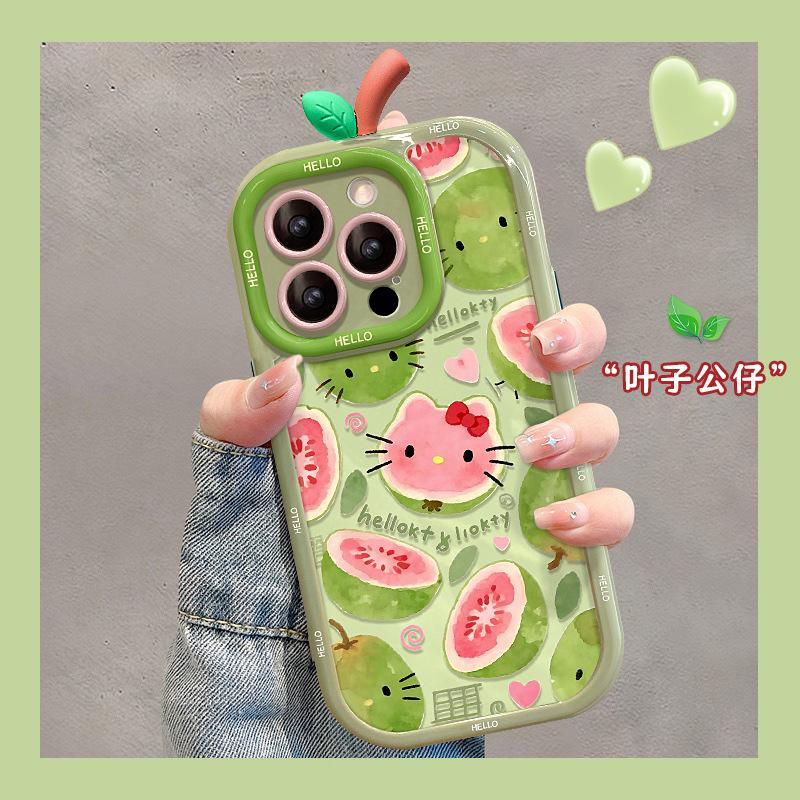 Guava cat is suitable for Apple 16promax mobile phone case iphone13 cartoon 15 niche 14 cute 17 anti-drop