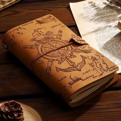 European-Style A6 Retro Sheepskin Loose-Leaf Travel Journal Notebook