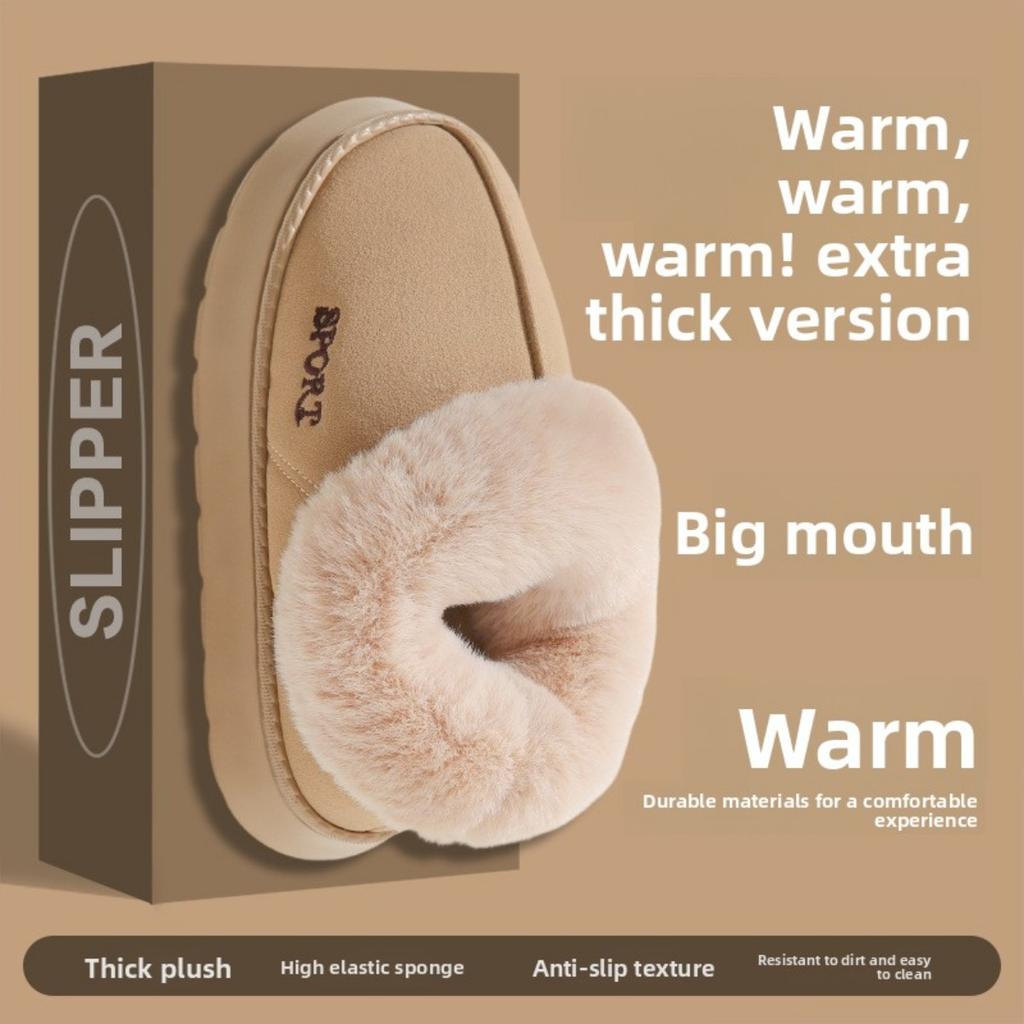 36-45 Cotton Slippers for Women, Autumn and Winter Bags for Indoor Home Warmth, Plush Cotton Slippers for Women, Winter Outerwear