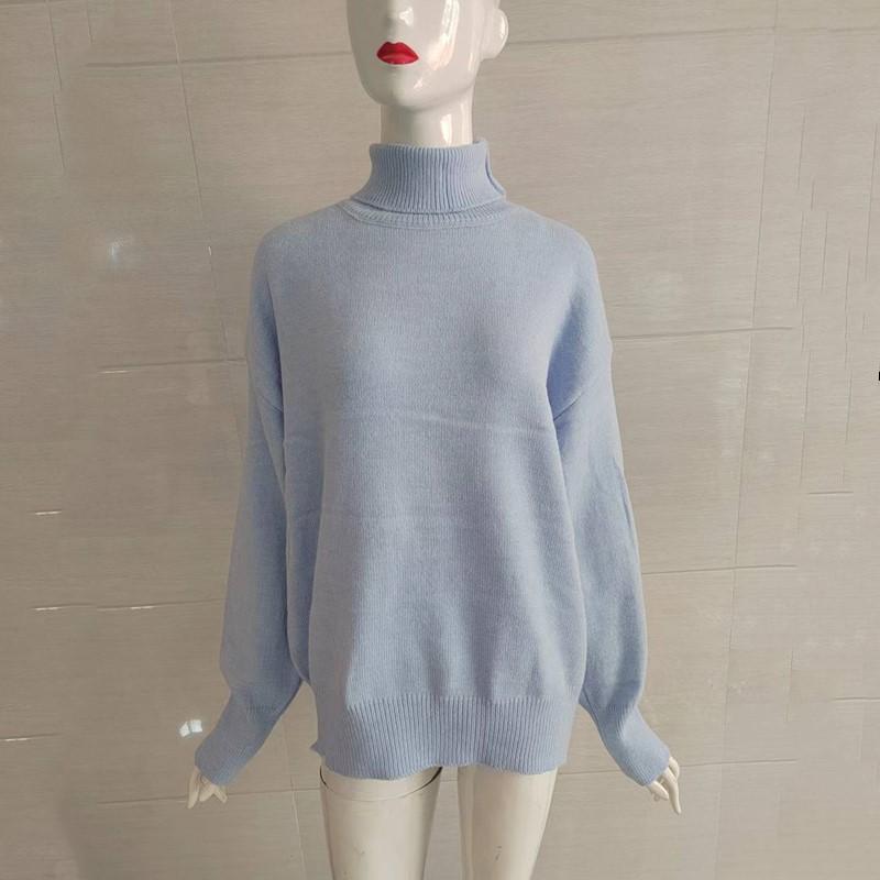 Oversized Knitted Vintage Turtleneck Tops Causal Loose Spring Autumn Winter Pullover Sweater Clothing Women Sweaters