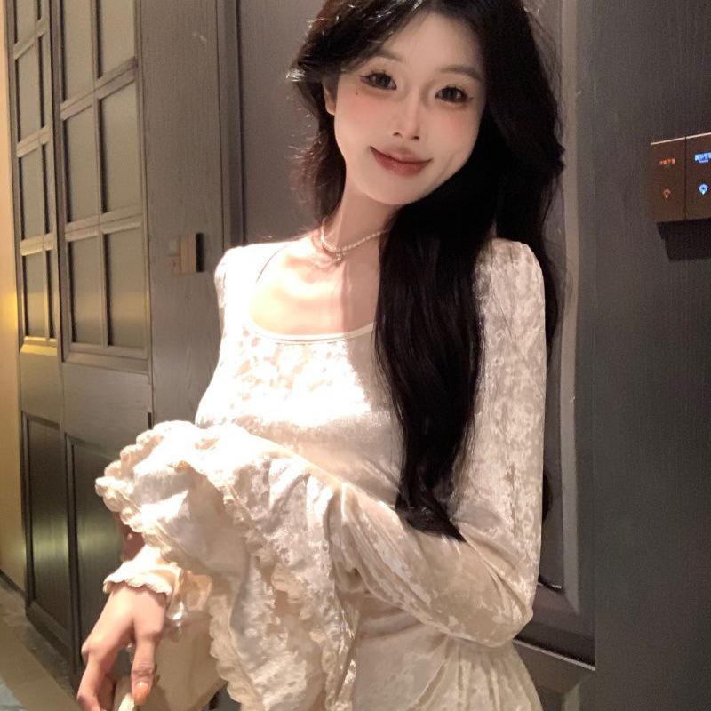 French Retro Flared Slimming Long Dress 2025 - Elegant New Design