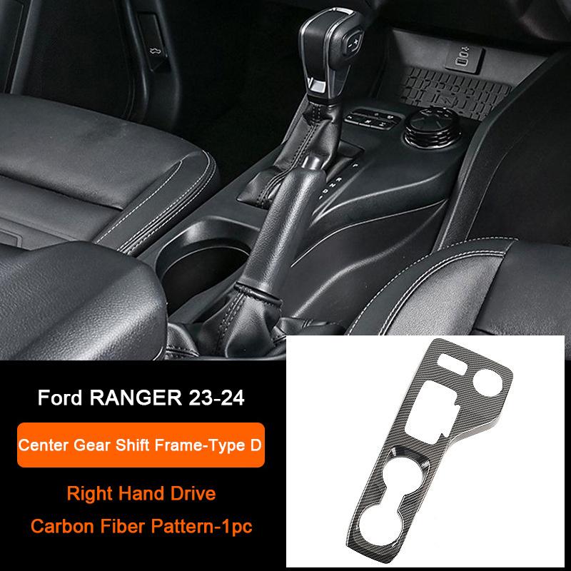 Carbon Fiber Interior Upgrade Overlay Covers For Ford Ranger Wildtrak T9 2023-2025 Rear Air Outlet Center Gear Shift Panel