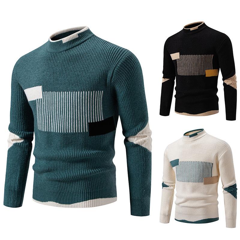 

Men’s Colorblock Woven Fleece Knit Sweater 4xl зелений
