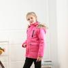 Middle and Big Children's Cotton Jacket Solid Color Thickened Warm Rushing Jacket Boys and Girls Hair Collar Removable Hooded Jacket