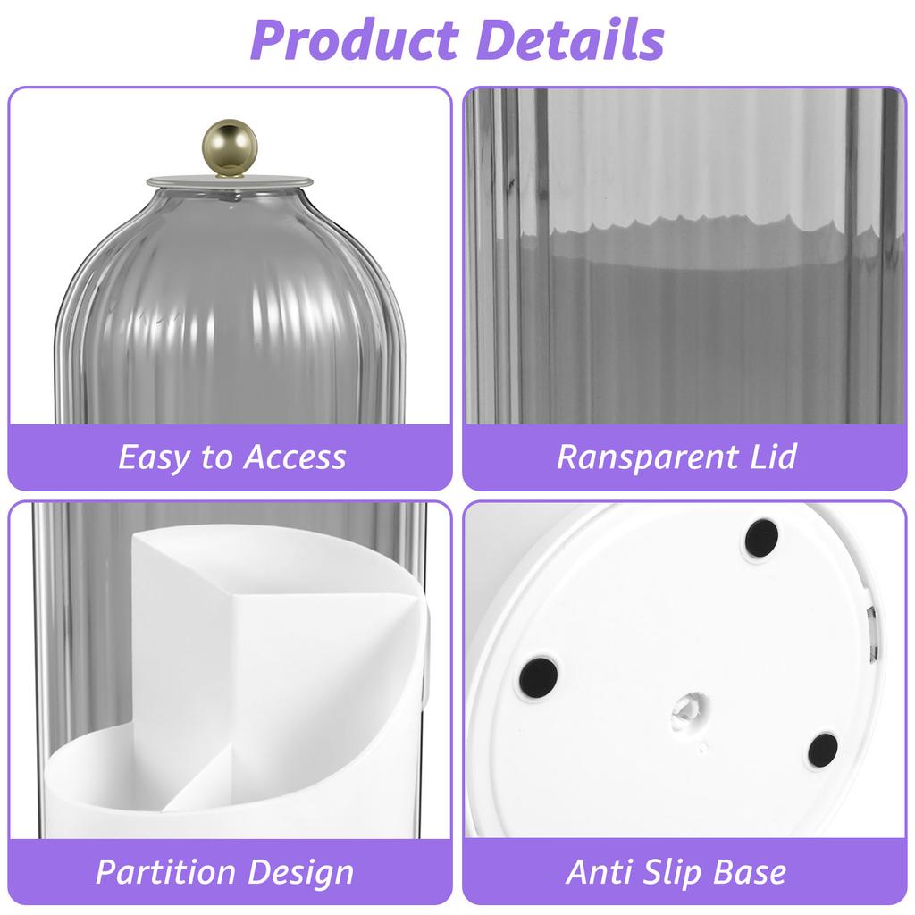 Makeup Brush Holder with Dustproof Cover 360 Rotating Make Up Brush Holder Organizer Compartmentalized Makeup Brush Organizer