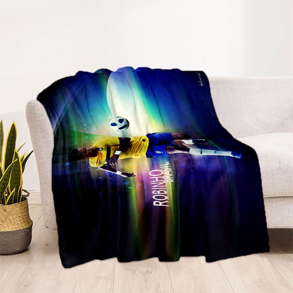 Player Celebrates Goal Stadium. Blanket Comfortable Suitable for Bed Office Chair Seaside Four Seasons Universal Warmthful Decor