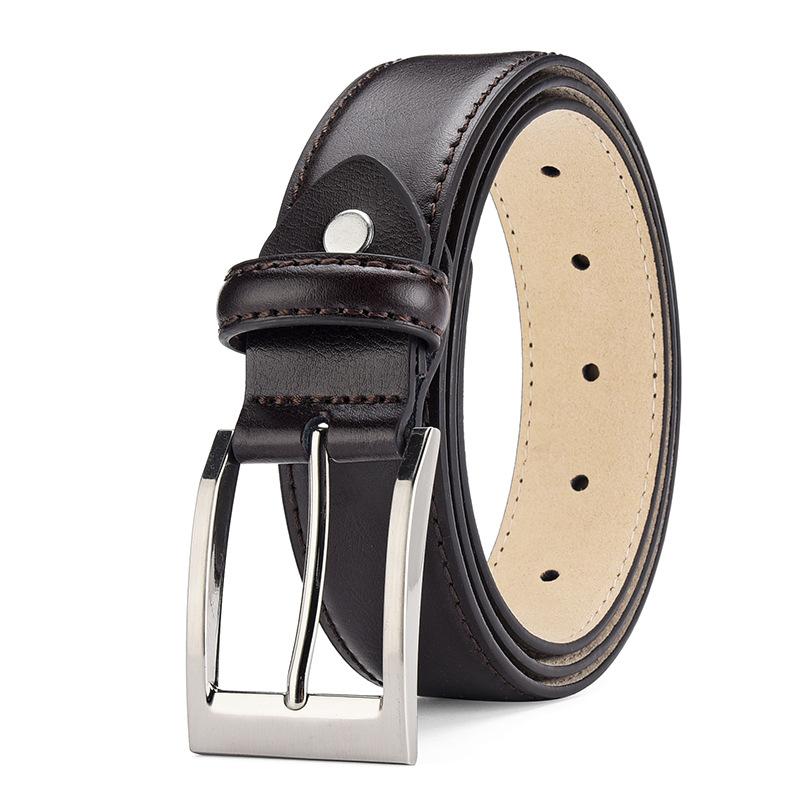 

Кожаный ремень мужской ремень из коровьей кожи деловой повседневный мужской ремень ремень 130cm темно-коричневого