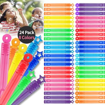 Non Toxique 24 Pièces Bulles Savonneuses Colorées Baguettes Fête Enfants Sacs Cadeaux Vrac Bulles Mini Bulles Cadeaux de Fête Burbujas Para Niños Fiesta
