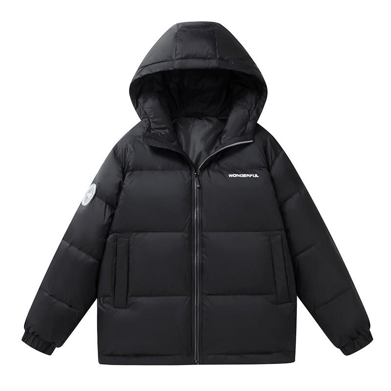 Mens Hooded Down Jacket Winter Short Puffer Coat 90% White Duck Warm Lightweight Daily Wear