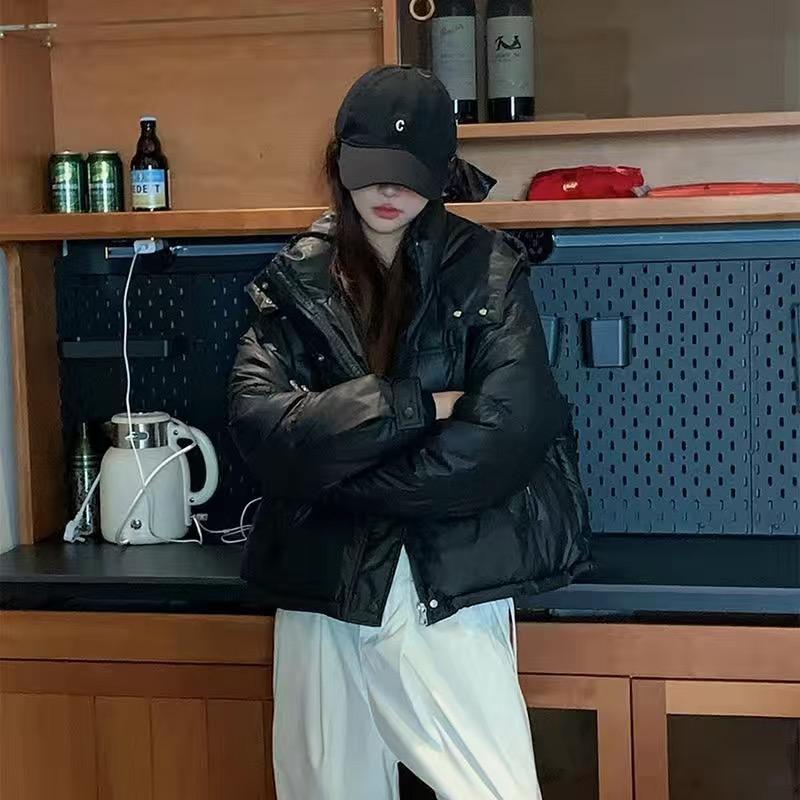 Haine de iarnă cu puf din bumbac Noua versiune coreeană pentru femei Haine din piele în stil leneș Haine largi și subțiri Mici, îngroșate, din bumbac, la modă