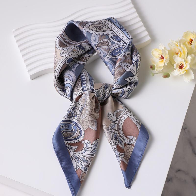 

Винтажный шелковый шарф в корейском стиле 70 см: Универсальный шейный платок из искусственного шелка с винтажным принтом для женщин 70*70cm