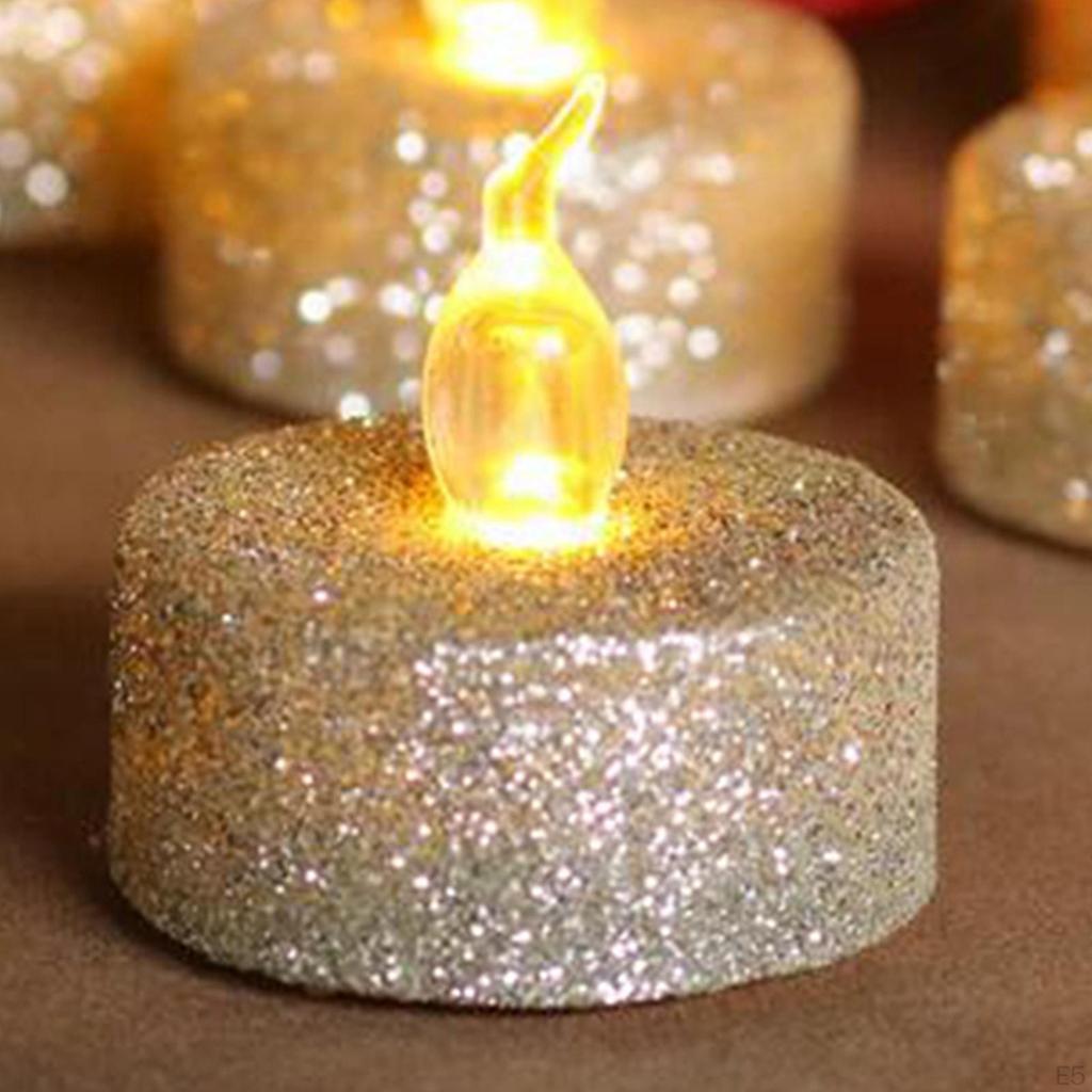 12Pcs Battery Tea Lights Flickering Flameless for Xmas Halloween Decoration