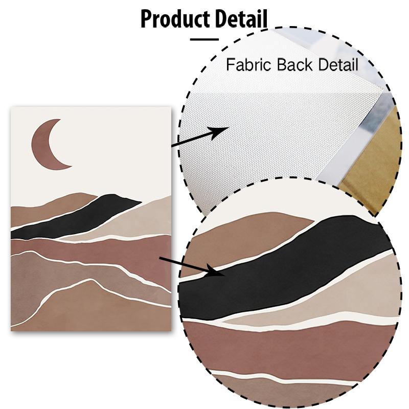 Vase Leaf Moon Line Geometry Wall Art Canvas Painting Abstract Posters And Prints Hotel Bar Wall Pictures For Living Room Decor