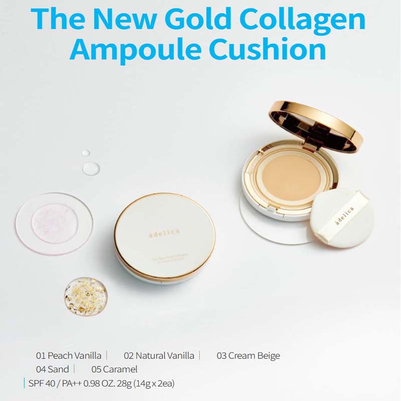 Atomy Adelica The New Gold Collagen Ampoule Cushion 14g X 2EA  BB Cushion