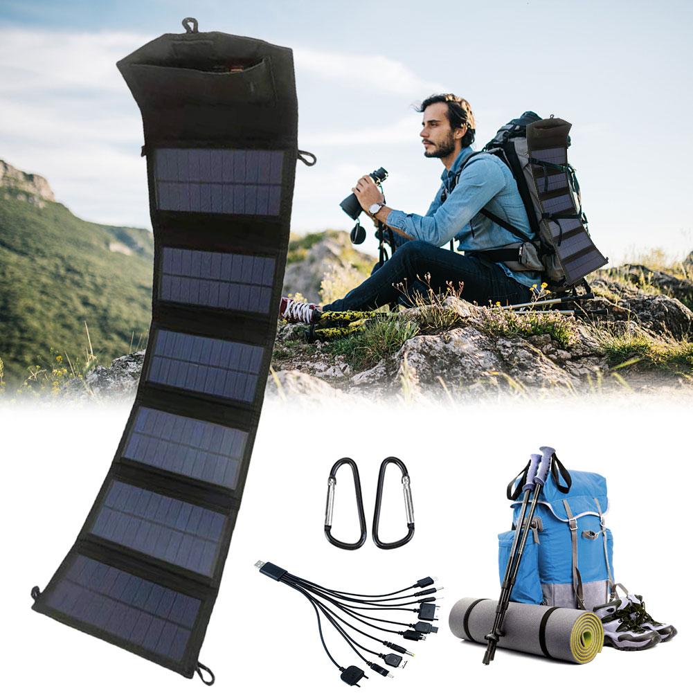 20W Portable Solar Panel IP65 Waterproof Foldable Solar Charger Lightweight Solar Power Station for Outdoor Activities